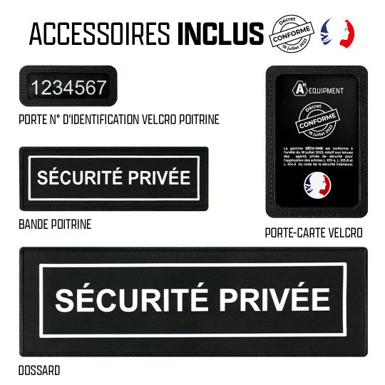 Veste Polaire SÉCU-ONE HV-TAPE Sécurité Privée noir