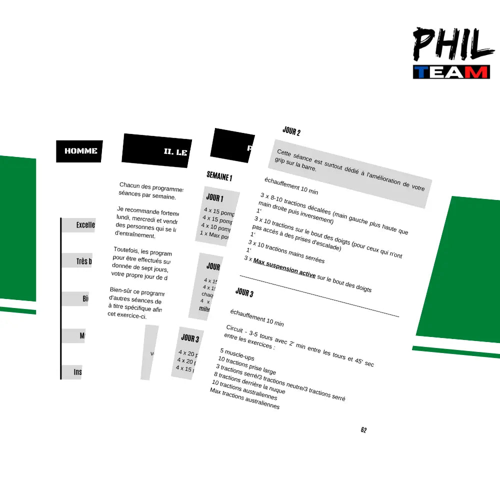 Plan d'entraînement Traction : Module traction + BONUS - Phil Team